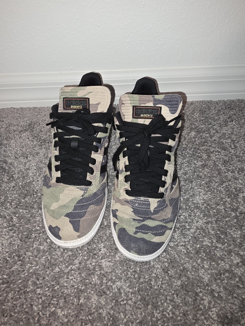 Adidas Men’s Busenitz Camo Low-Top Sneakers - Black/Olive H04875